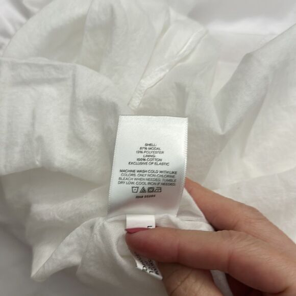 Express white 100% cotton midi lined dress XS ruffle - Picture 9 of 9